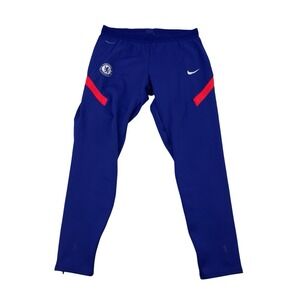 Nike Vaporknit Chelsea FC Athletic Pants Blue Large Drawstring Zippered Ankle